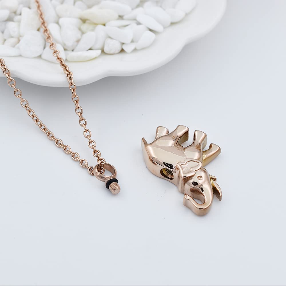 Cute Elephant Cremation Jewelry For Ashes Memorial Jewelry Cremation Urn Necklace Urn Jewelry Memorial Pendant For Pet/Human (Ro